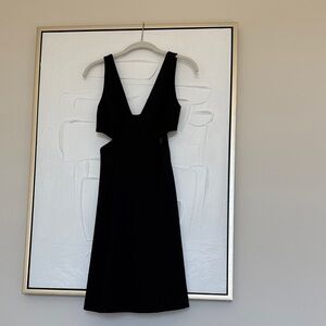 Theory Black Cutout V-Neck Women's Dress